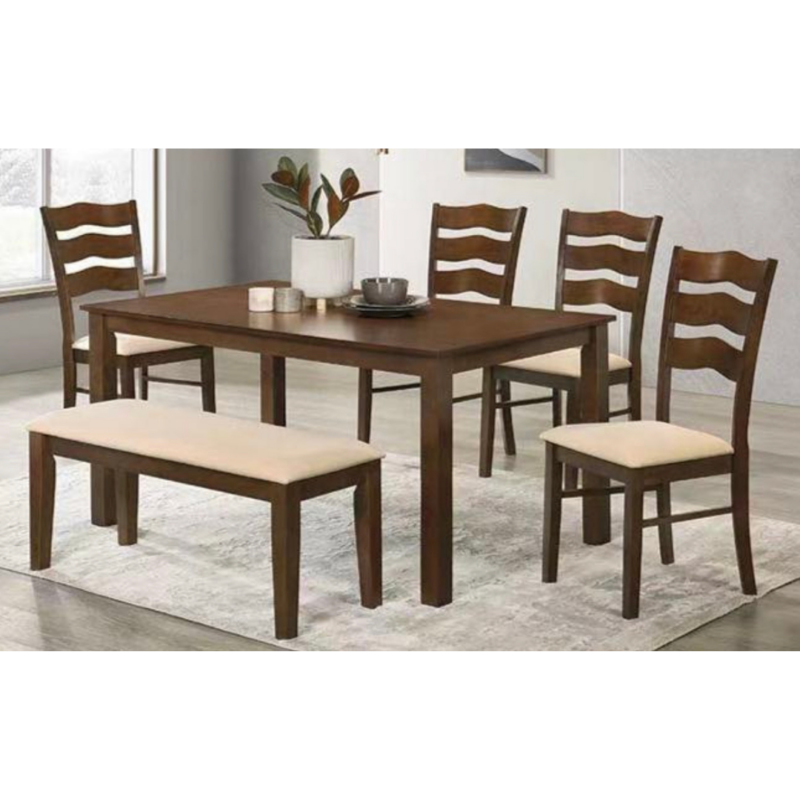 Carmel 6-Seater Dining Set with Bench