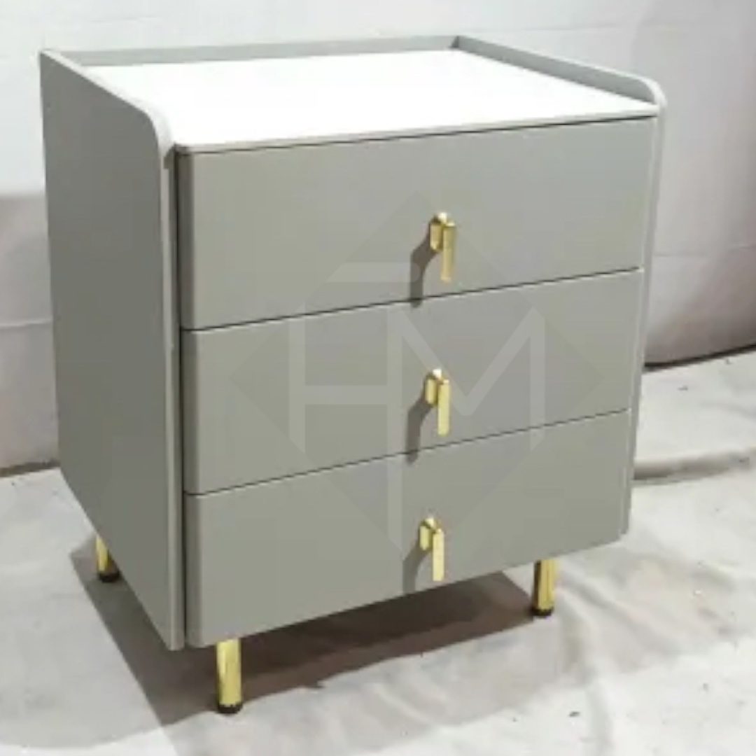 T3 Night Table with Sintered Stone Top - Light Gray - Image 2