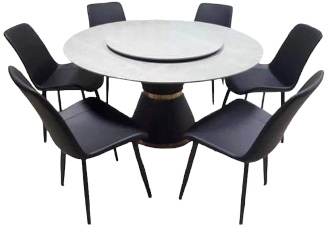 Armano Round Dining Set with Lazy Susan