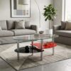 Solenne Tri-Level Glass Coffee Table - As Is