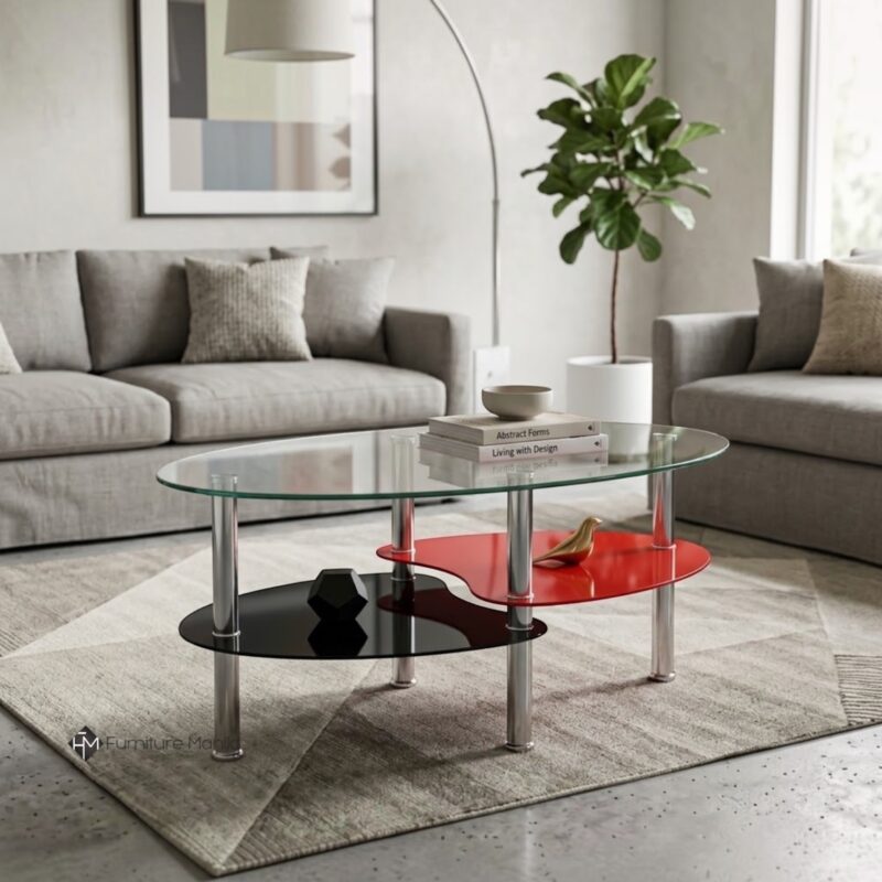 Solenne Tri-Level Glass Coffee Table - As Is