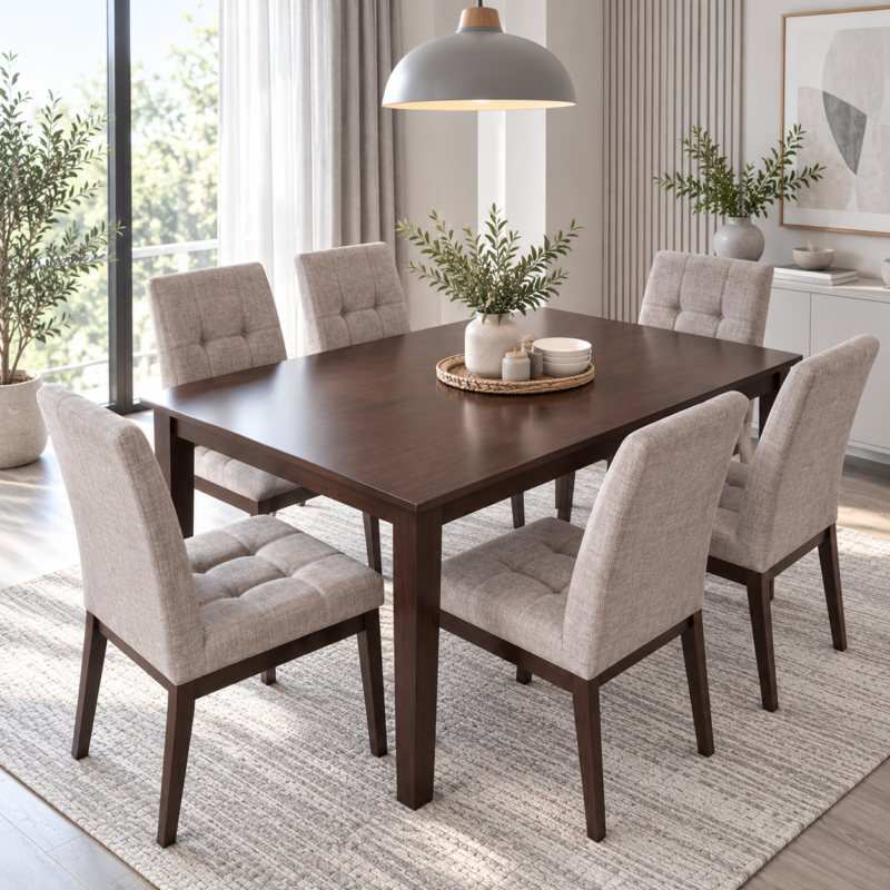 Iverlisse 6-Seater Cappuccino Dining Set