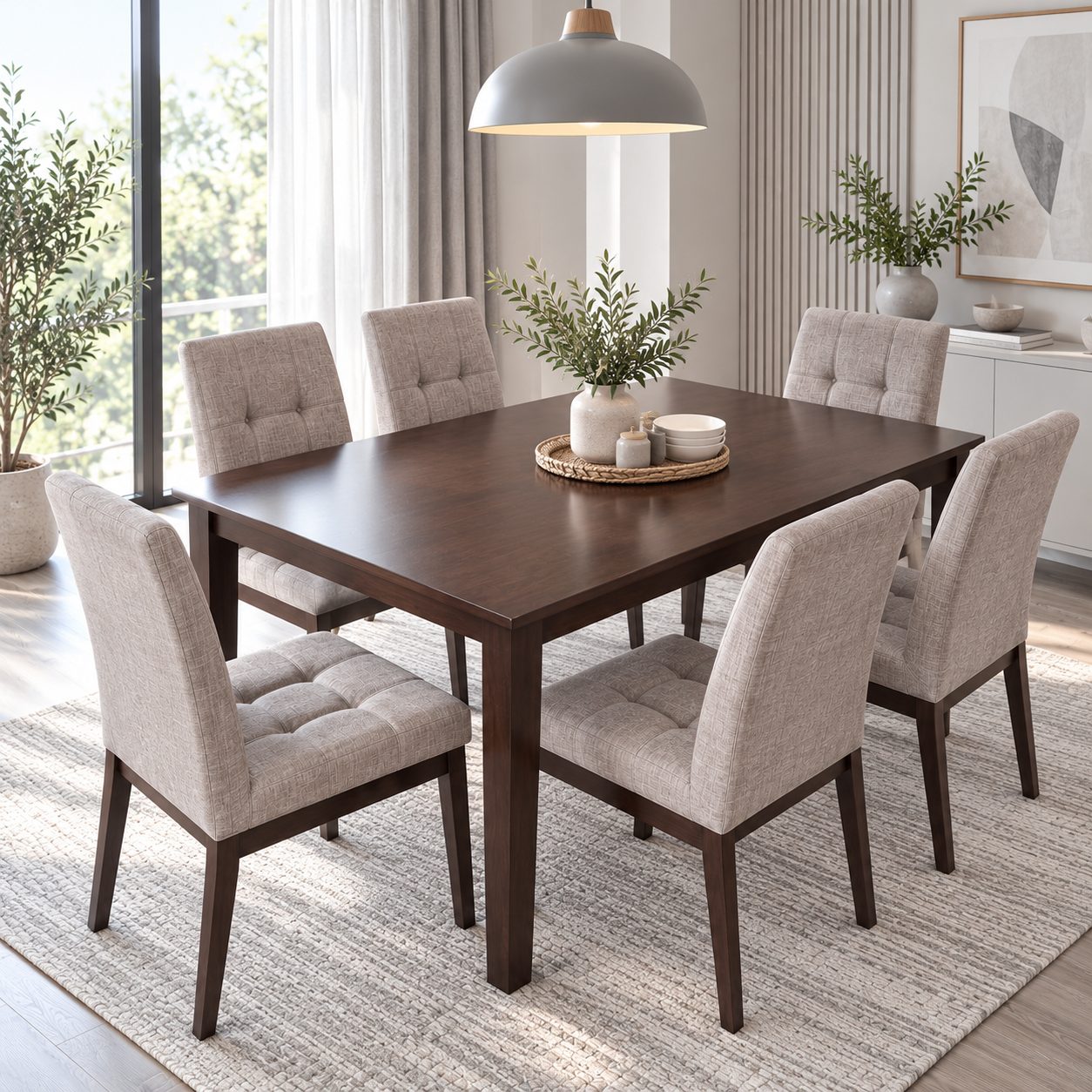 Iverlisse 6-Seater Cappuccino Dining Set