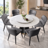 Jourdain 6-Seater Round Sintered Stone Dining Set with Lazy Susan