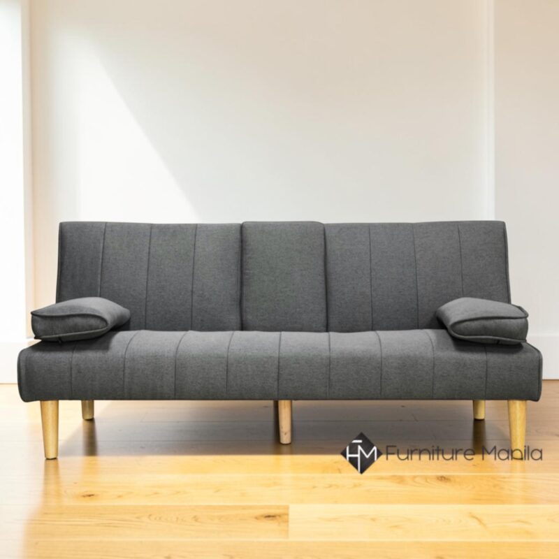 LoungeMate Sofa Bed with Center Console & Cup Holders - Dark Grey