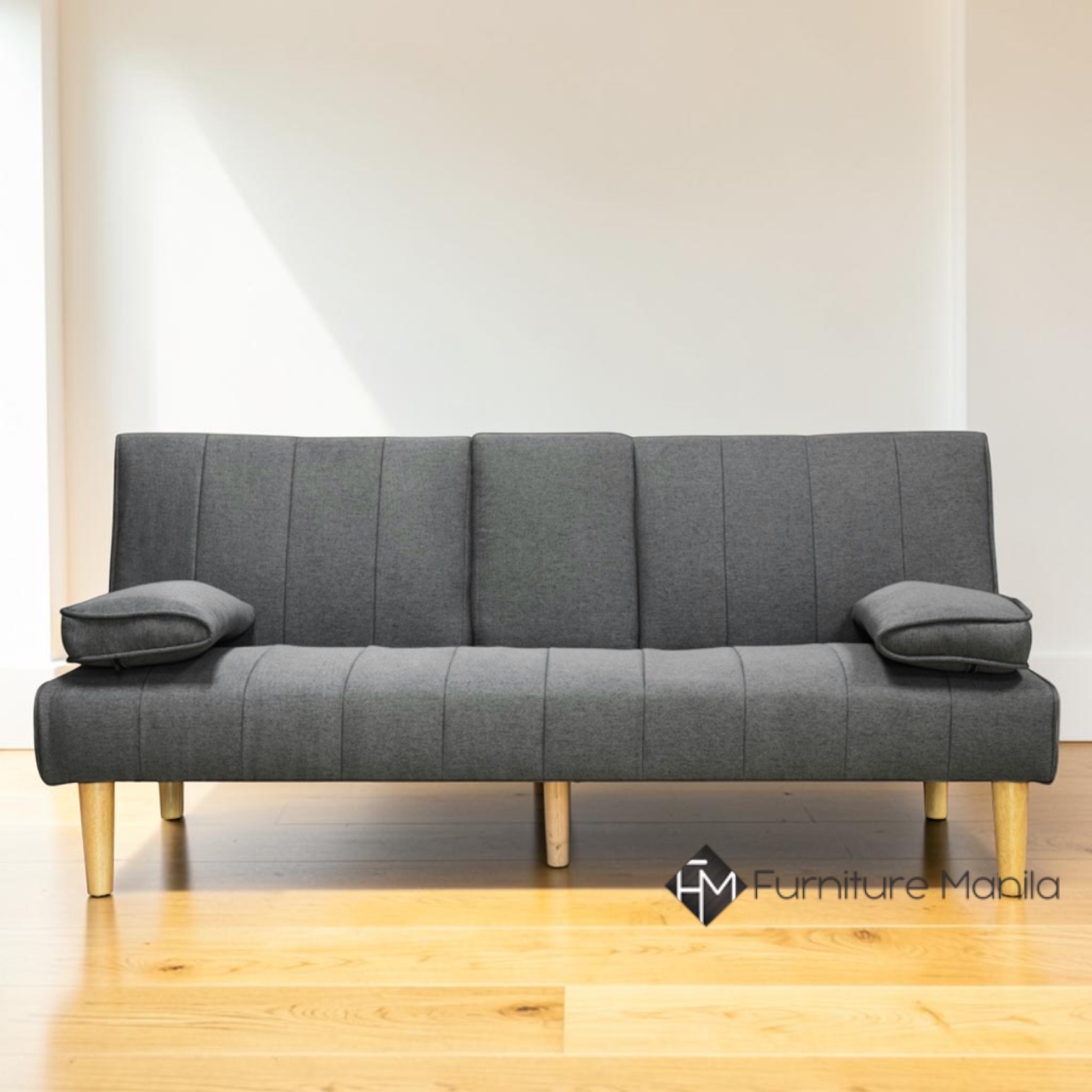 LoungeMate Sofa Bed with Center Console & Cup Holders - Dark Grey