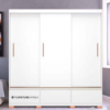 Minzy Sliding Door Wardrobe - White