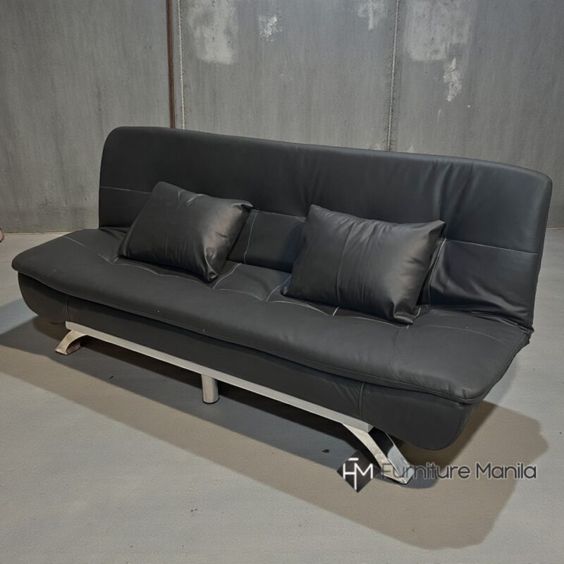 Alternative view of MetroFlex Convertible Sofa Bed (Black Leatherette)