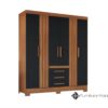 217 6-Door Wardrobe with 3 Drawers - Black