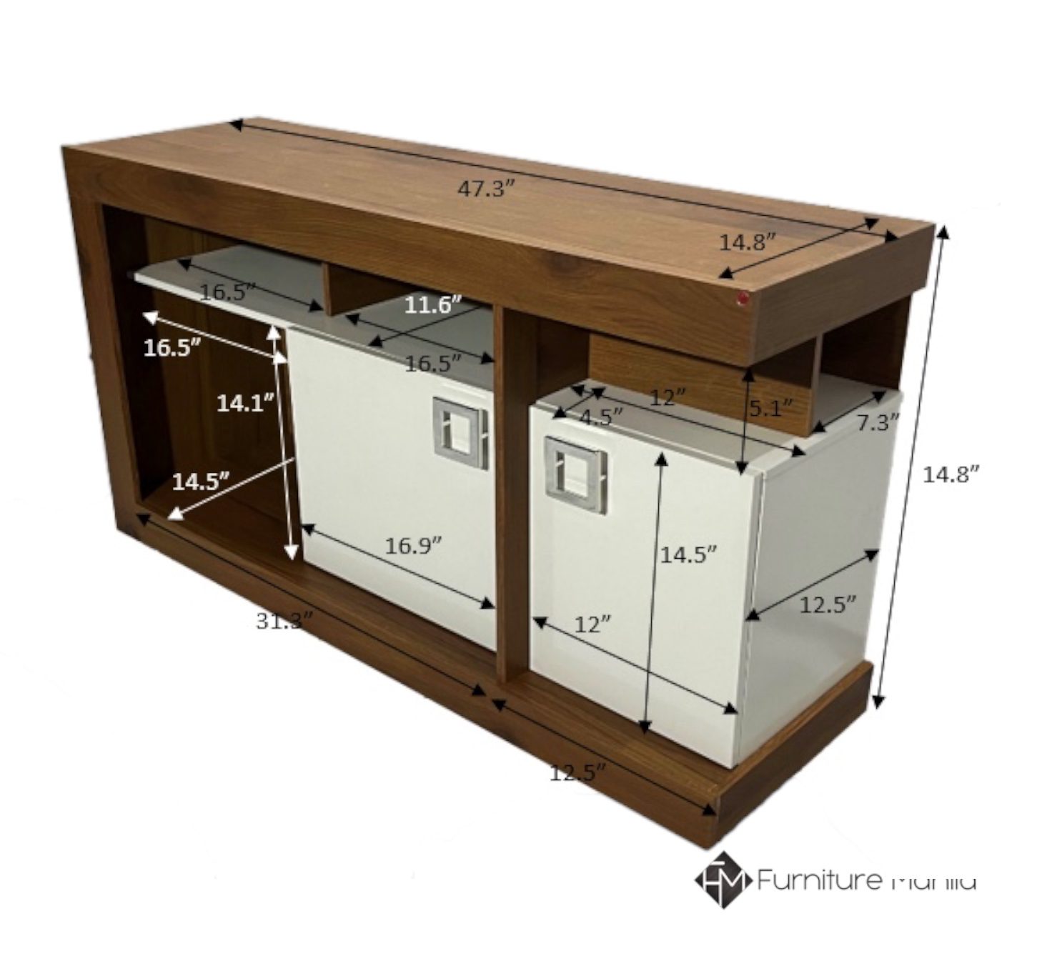 Libby TV Stand – Walnut and White Finish - Image 3