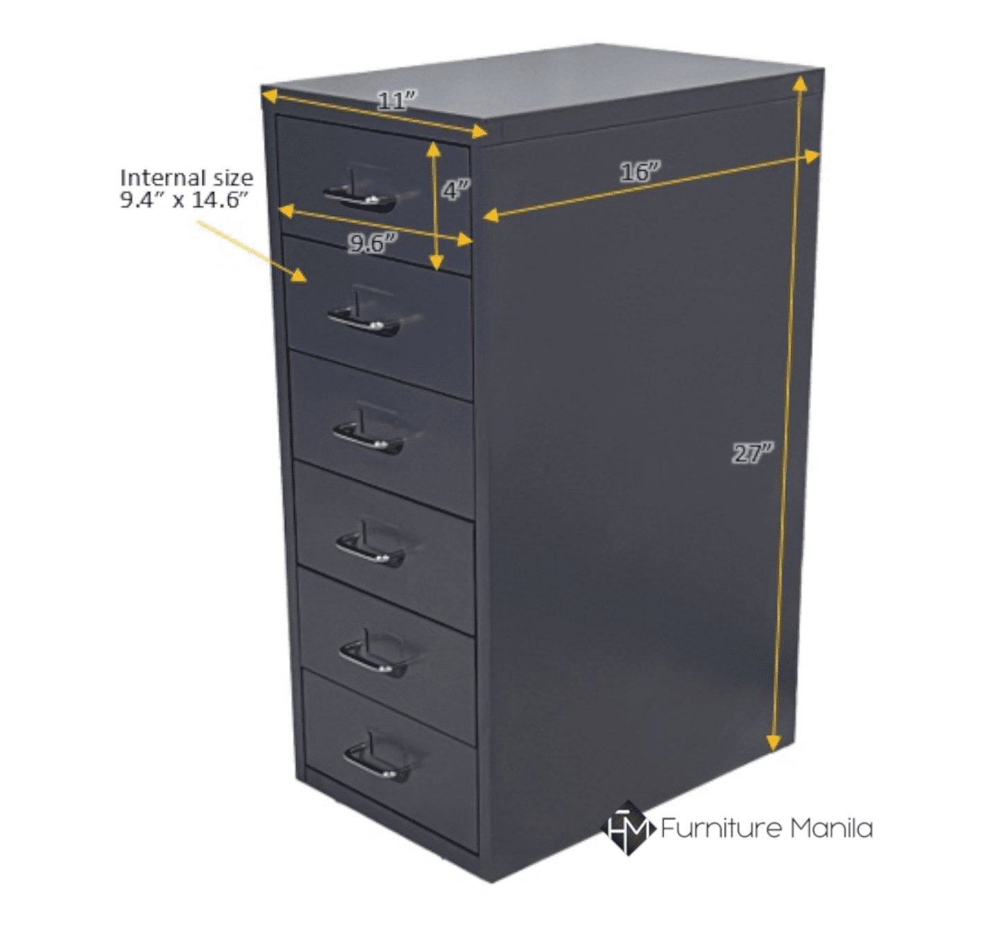 OD6 6-Layer Vertical Metal Drawer Cabinet - Gray - Image 3