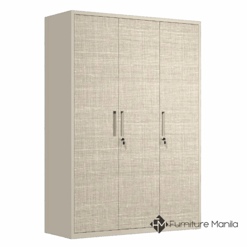 Isla 3-Door Woven Design Metal Wardrobe