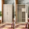 Isla Rattan-Style Metal Wardrobe