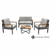 Sierra 4-Seater Outdoor Conversation Set – Grey & Orange
