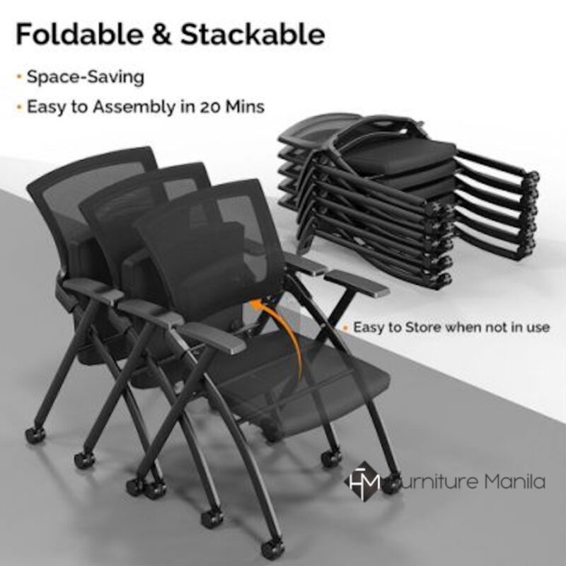 Alternative view of Verta FoldStack Mesh Chair with Wheels