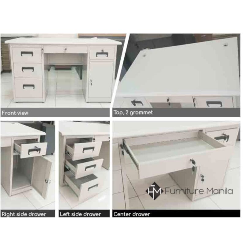 Alternative view of Axiom Metal Office Desk with 5 Drawers and Swing Door