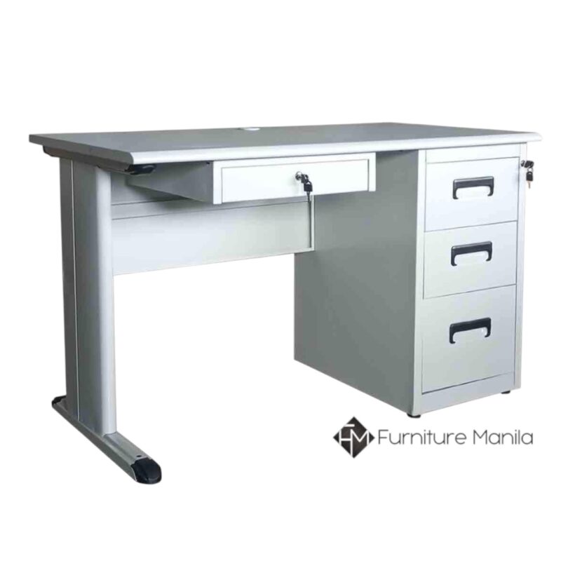 Axis 120K Office Table with Keyboard Drawer and Locking Cabinet