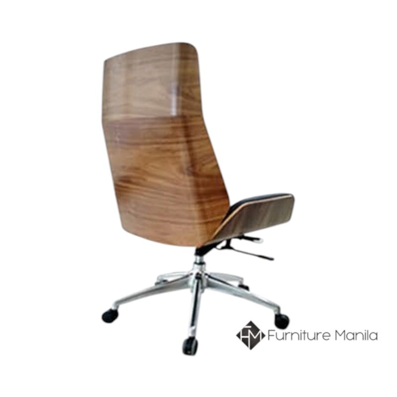 Alternative view of Cavallo Executive Chair – Veneer Wood Reclining Chair in Caramel