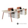Sienna 4-Seater Workstation Desk –  Lockable Cabinets and Divider