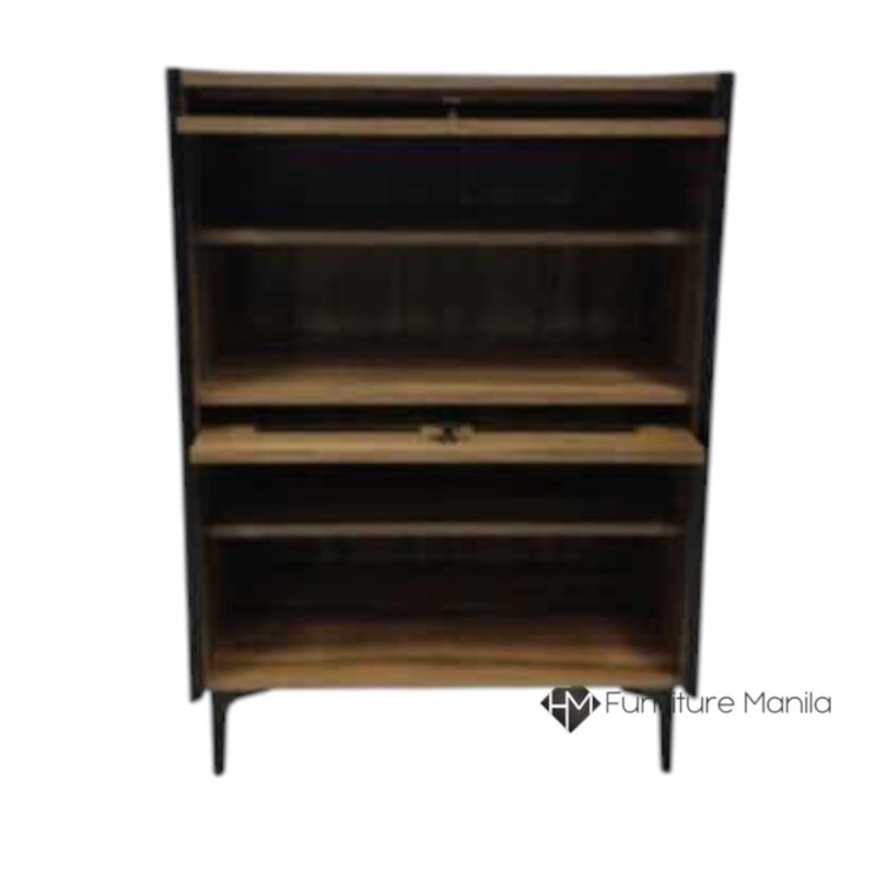 Alternative view of Breezewood 2-Door Shoe Cabinet – Walnut