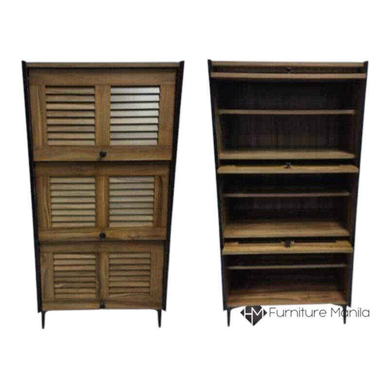 Breezewood 3-Door Shoe Cabinet – Walnut