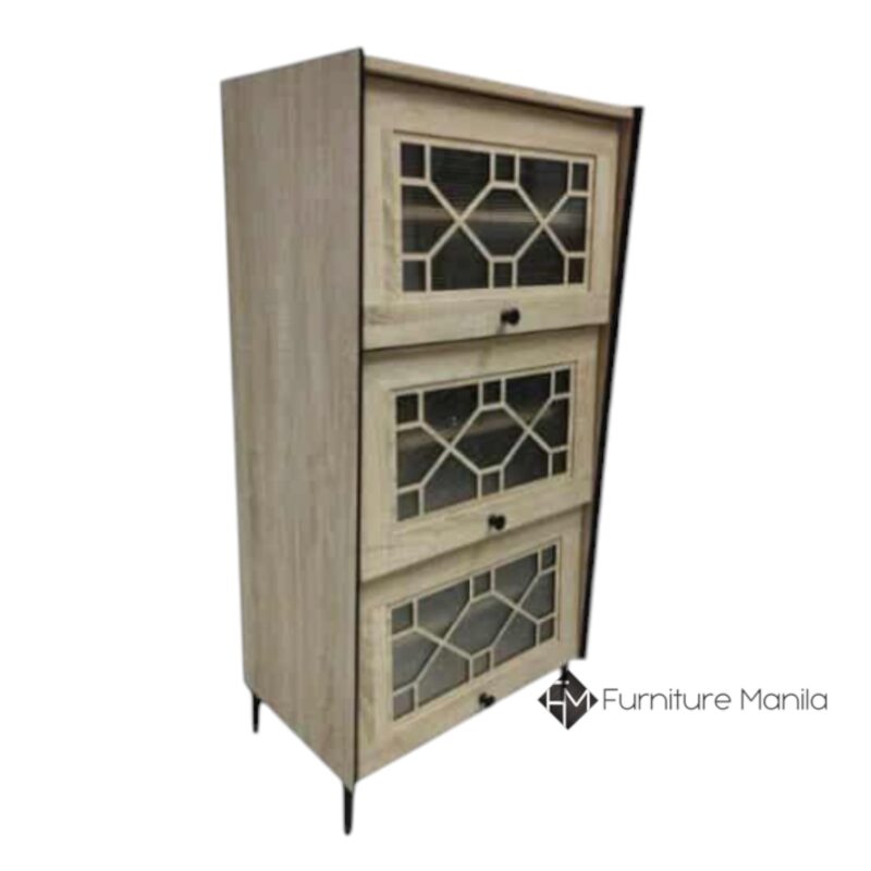 LatticeView 3-Door Shoe Cabinet – Sonoma Oak