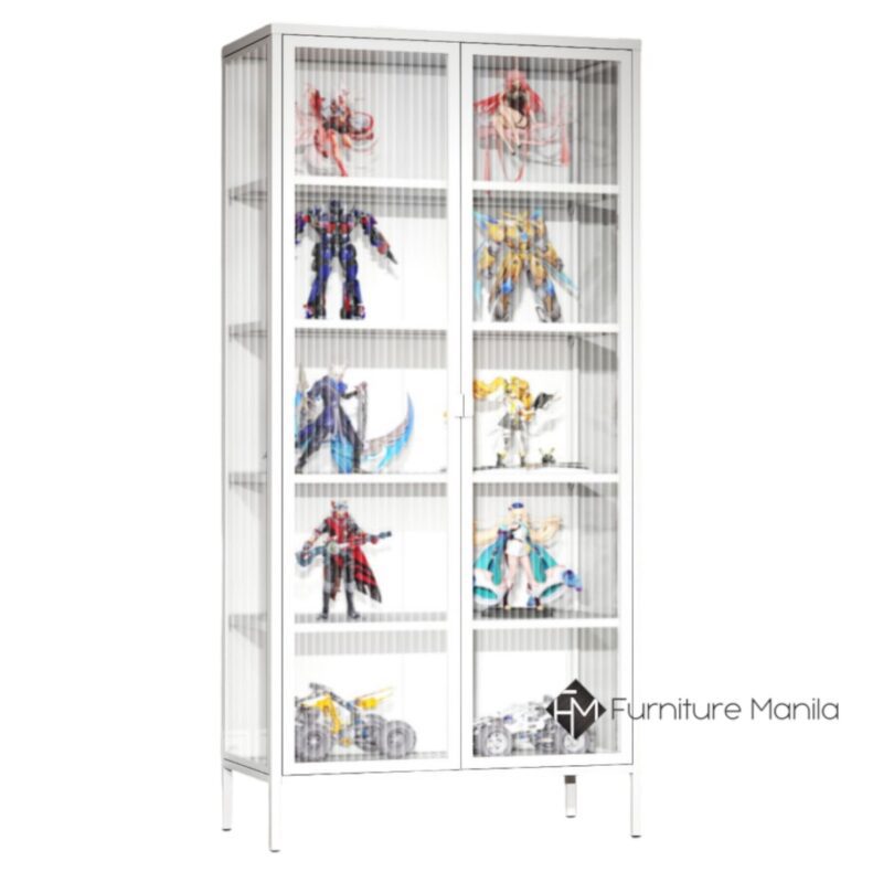 Alternative view of LumiVista Fluted Glass Display Cabinet – 80 cm Wide (White)