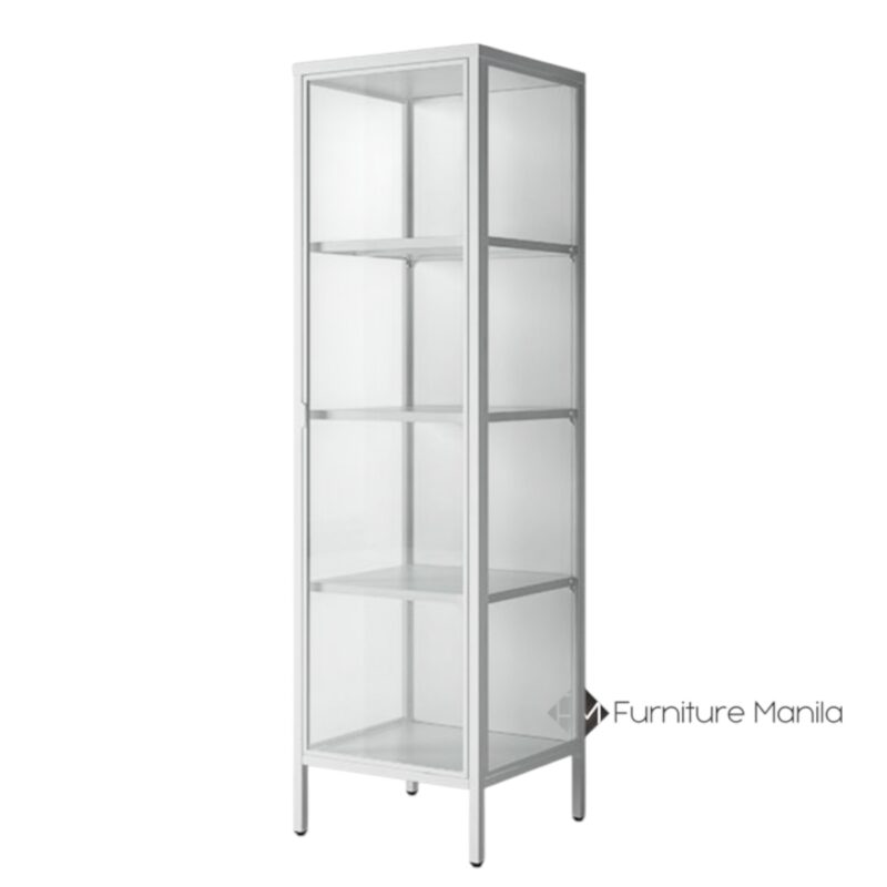Lumina 180 Tempered Glass Display Cabinet – White