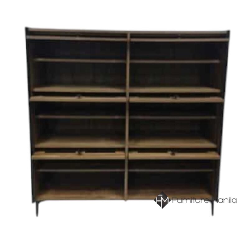 Alternative view of Harbor Louver 6-Door Shoe Cabinet – Walnut