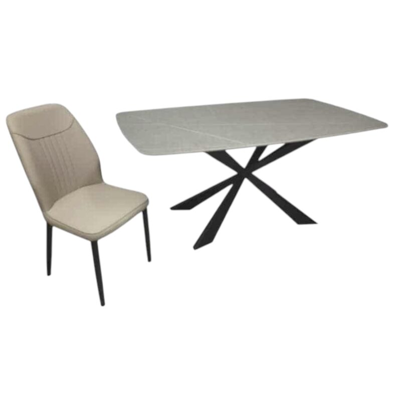 Vega X-Base 6-Seater Sintered Stone Dining Set