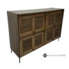 Walnut Haven 4-Door Louver Shoe Cabinet