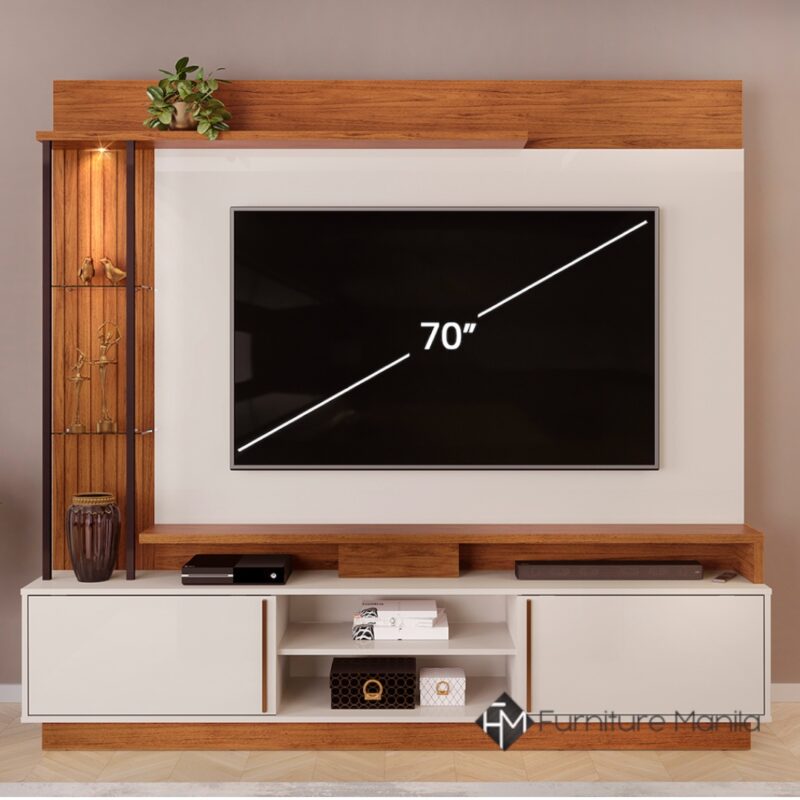 Artino Home Theater with Sliding Door - Off White