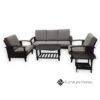 Arden Solid Wood 3-1-1 Sofa Set — Gray