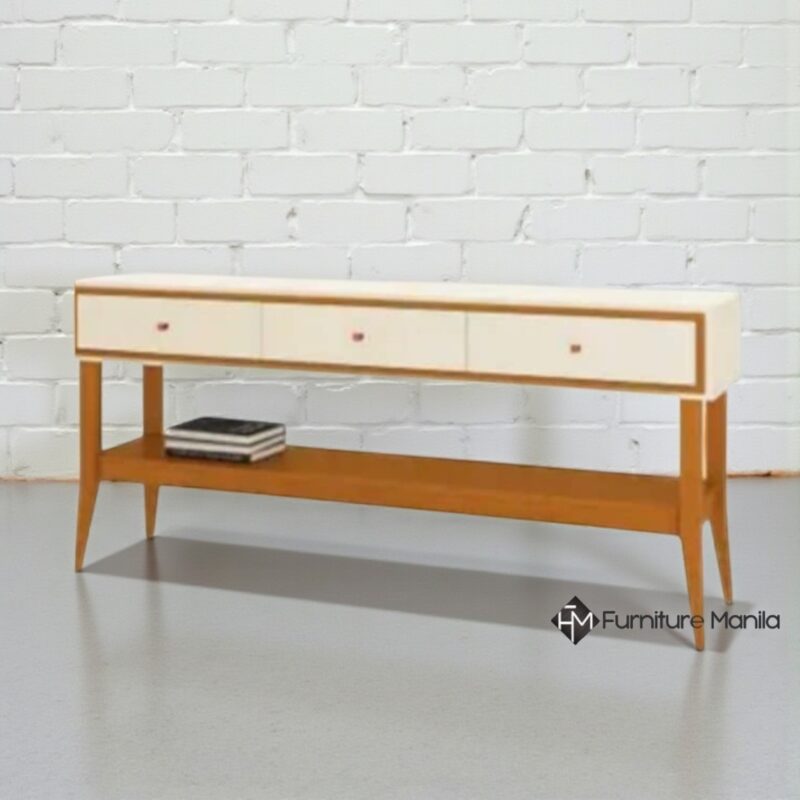 Alternative view of Bari Mid-Century 3-Drawer Console Sideboard