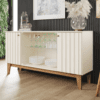Capri Fluted Buffet Cabinet with Glass Display (150 cm)