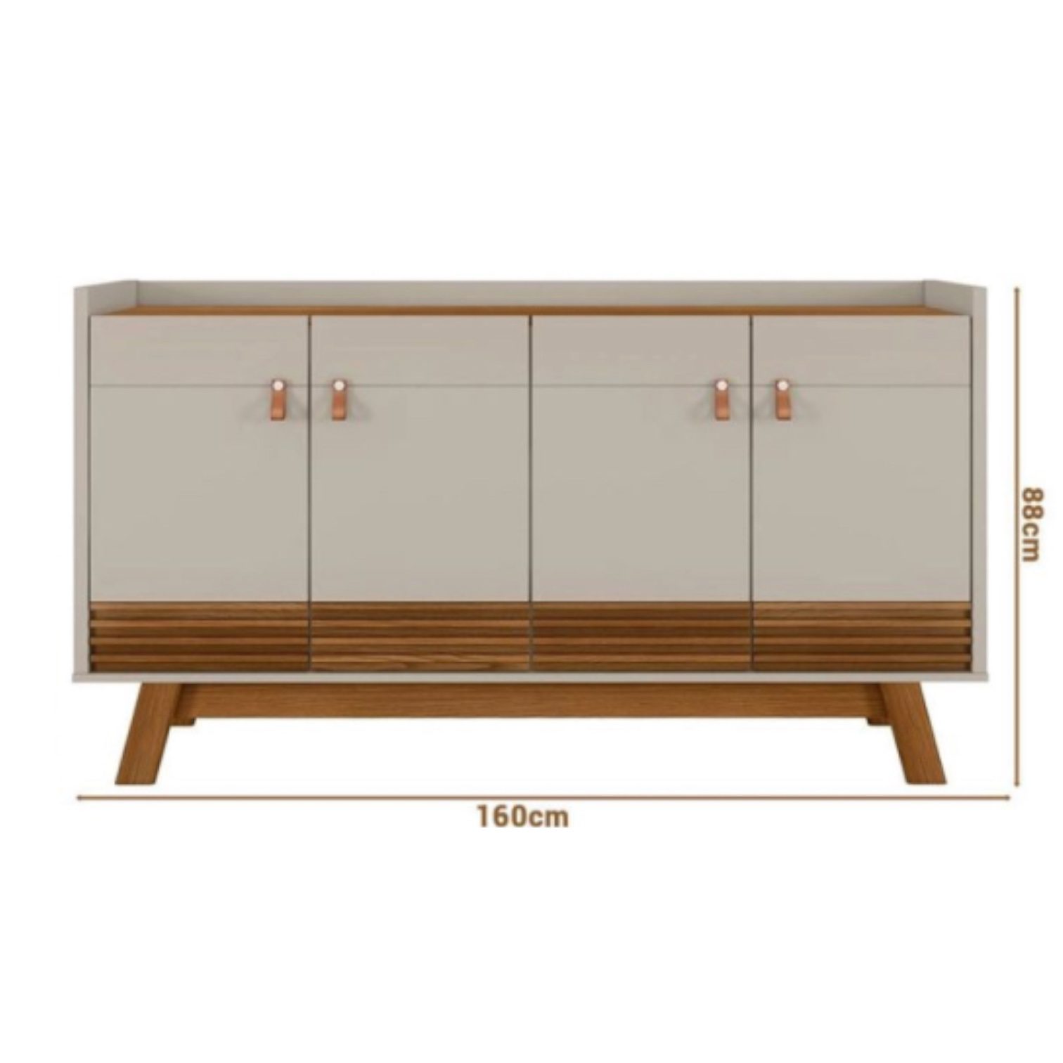 Catania 4-Door Buffet Cabinet (Freijo/Off-White, 160 cm) - Image 2
