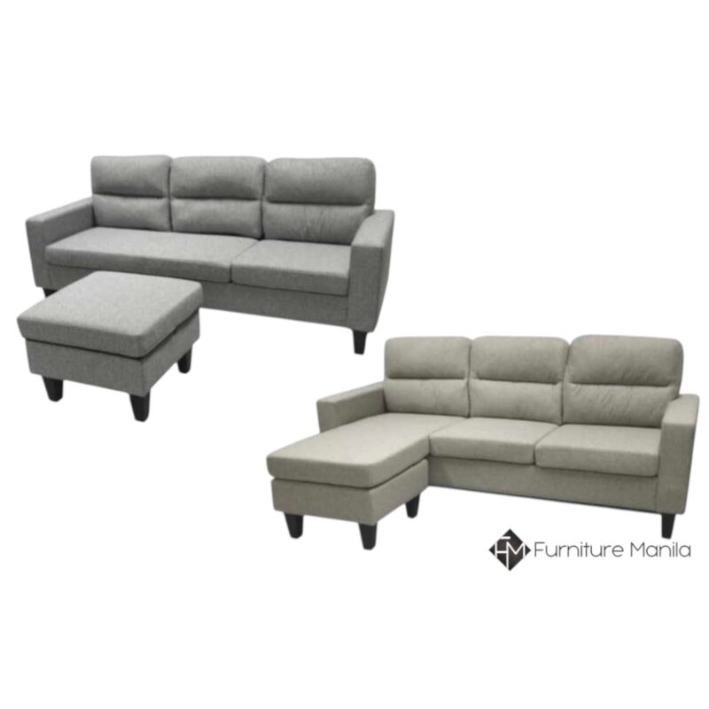 Caspian Modular Fabric Sofa with Ottoman (3-Seater / L-Shape)