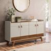 Catania 4-Door Buffet Cabinet (Freijo/Off-White, 160 cm)