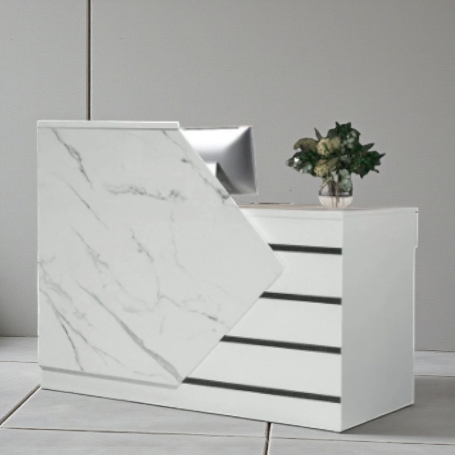 Luxe Marble-Front Reception Counter (1.2 m)