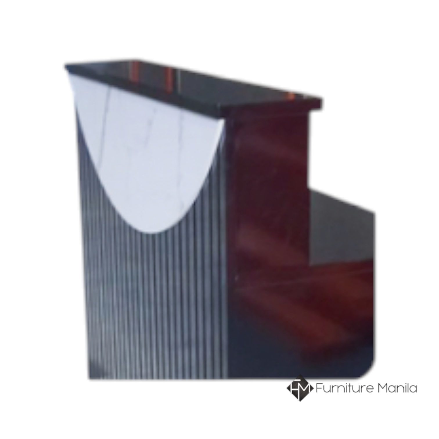 Marble Arc Reception Counter (1.2 m, Gloss Black) - Image 2