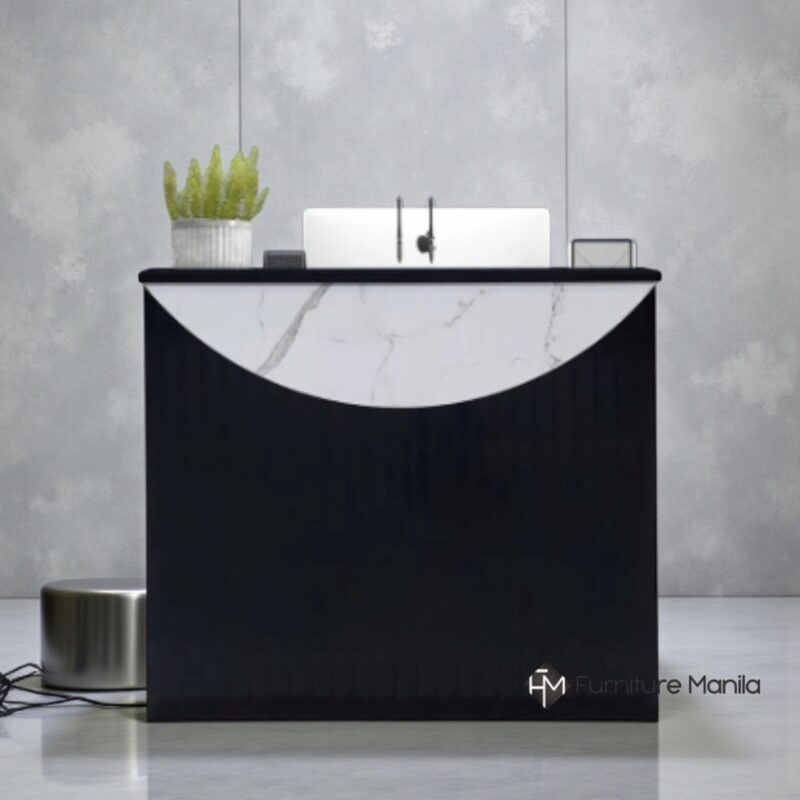 Marble Arc Reception Counter (1.2 m, Gloss Black)