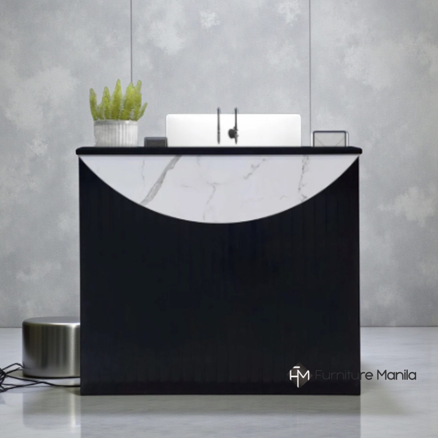 Marble Arc Reception Counter (1.2 m, Gloss Black)
