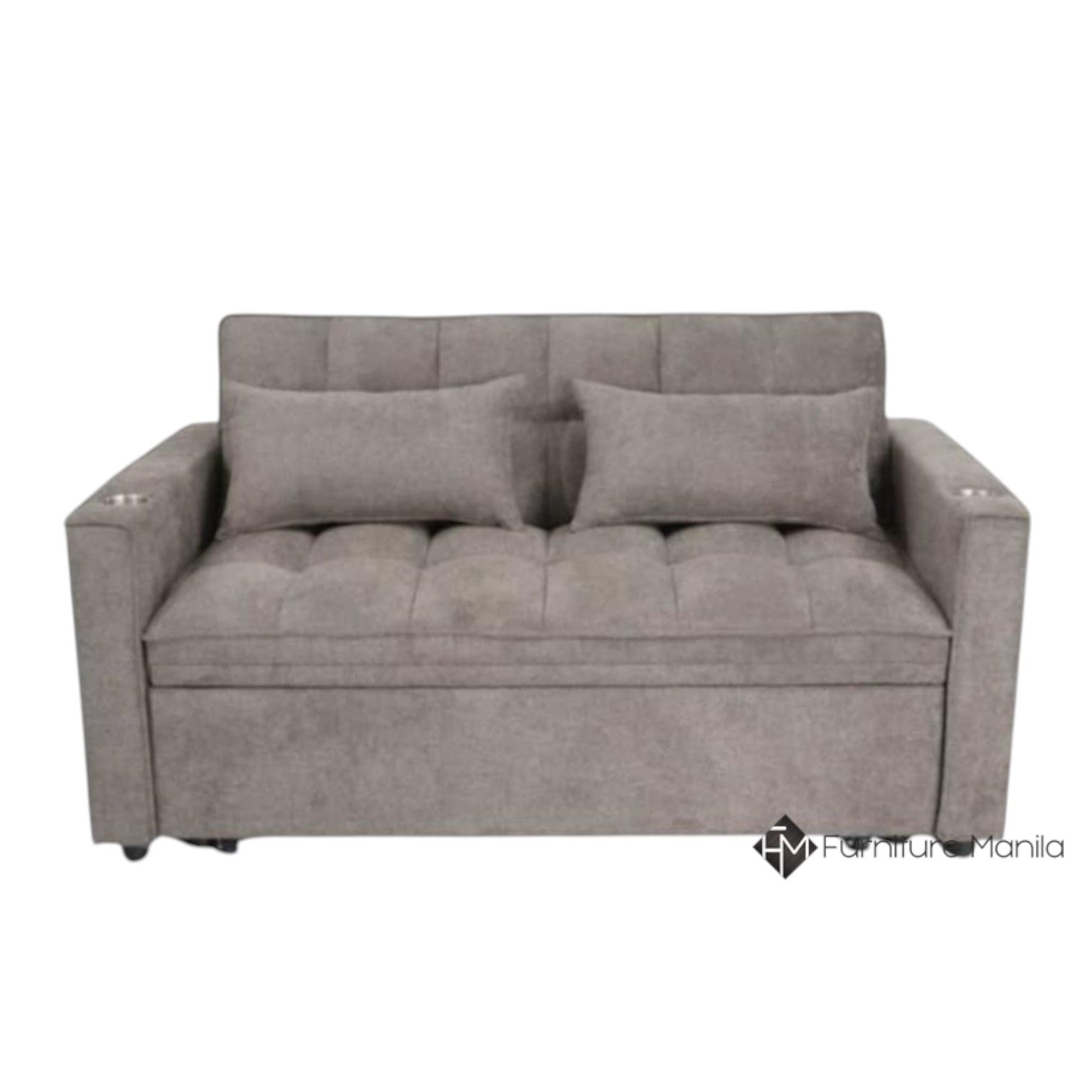 Midnight Lounge 2-Seater Sofabed with Cup Holders - Brown - Image 2