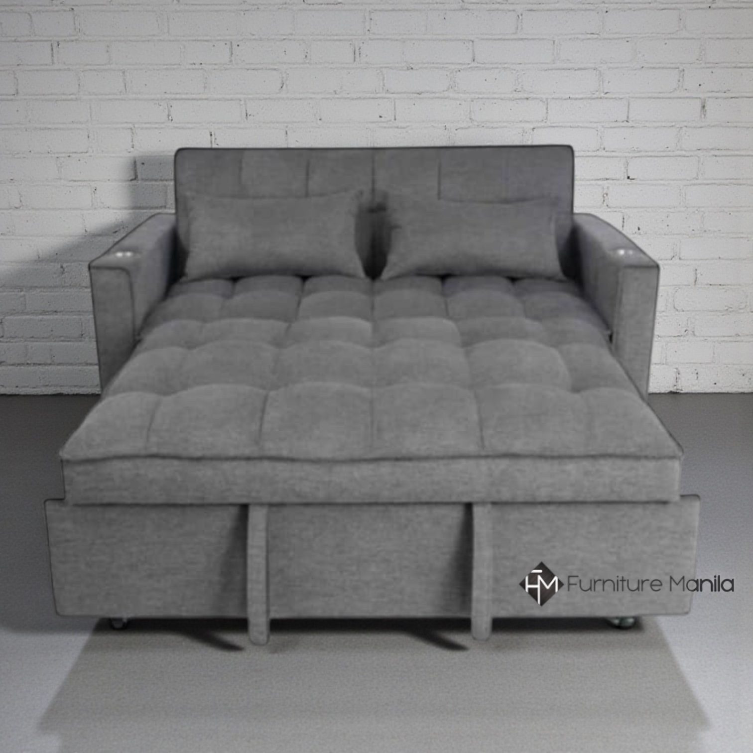 Midnight Lounge 2-Seater Sofabed with Cup Holders - Gray