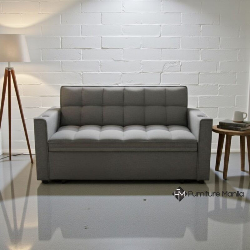 Alternative view of Midnight Lounge 2-Seater Sofabed with Cup Holders - Gray