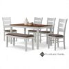 Coastal White 6-Seater Dining Set with Bench