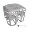 CubeNest Marble White Space-Saver Dining Set (Nesting Chairs)