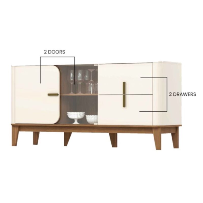 Alternative view of Arcus 2-Door + 2-Drawer Buffet Cabinet