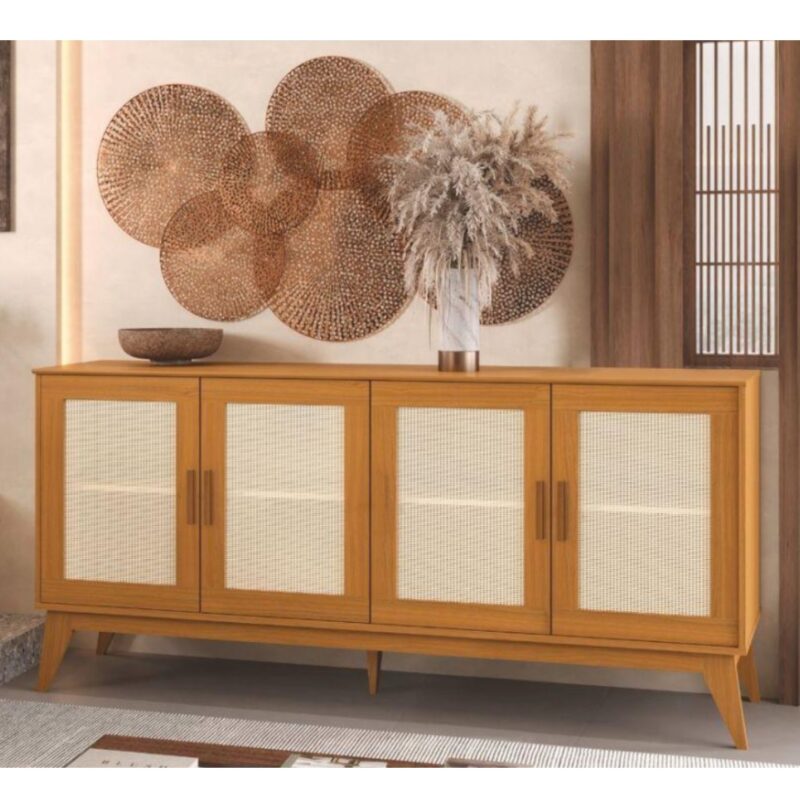 Bali Weave 4-Door Buffet Cabinet