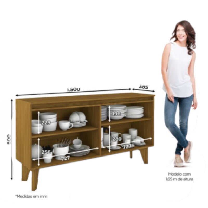 Alternative view of Capri Quartz 4-Door Buffet Cabinet